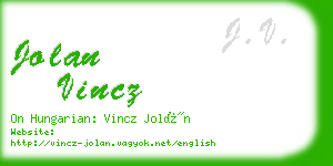 jolan vincz business card
